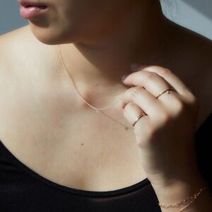 Catbird diamond pinprick necklace, 14k gold
